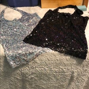 Sequined halter tops